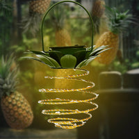 Vintage Solar Pineapple LED Hanging Lantern 1-Light