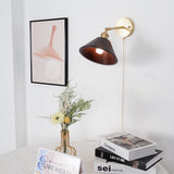 Vintage Dome Wooden Brass Wall Sconce 1-Light