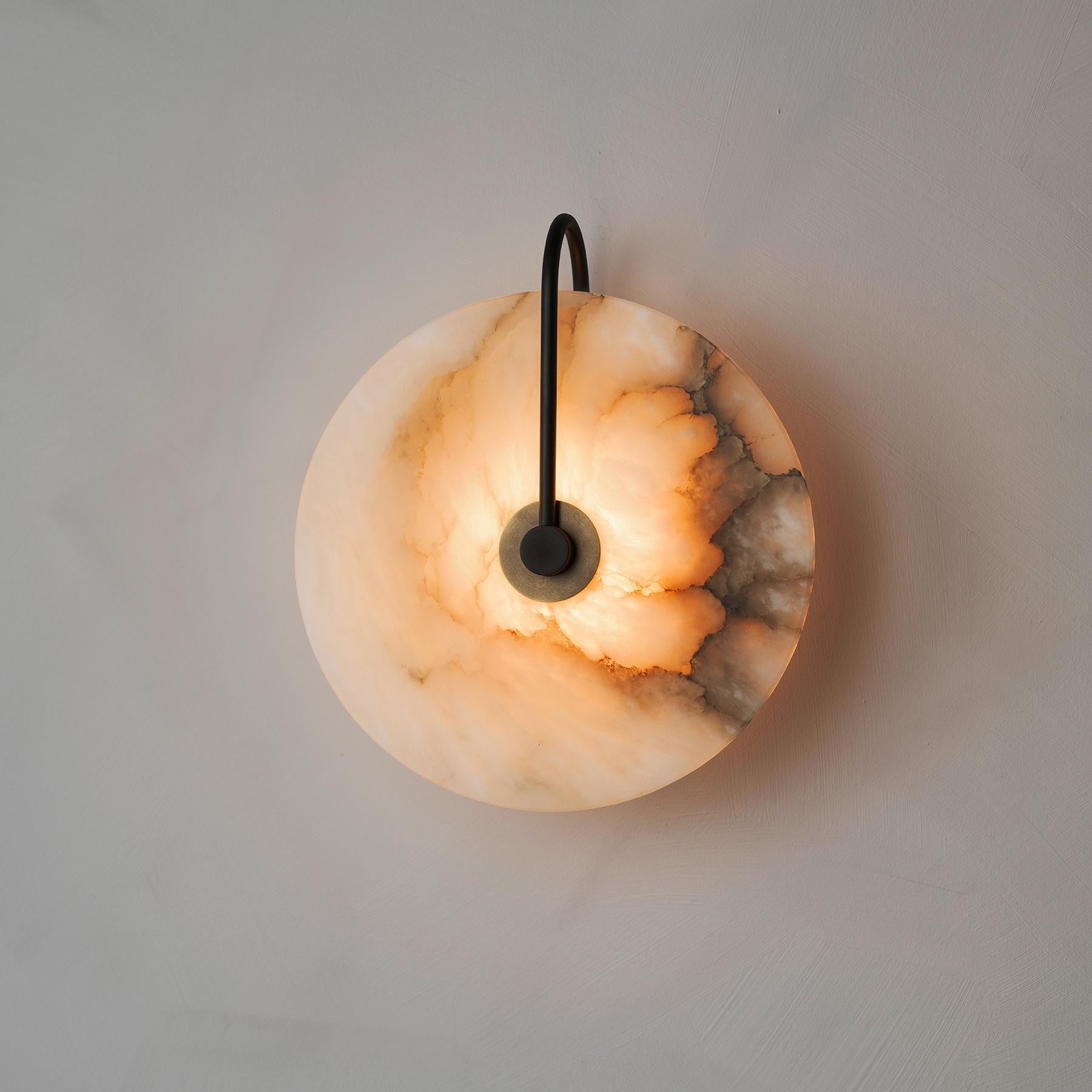 Nordic Marble Alabaster Disc Wall Sconce LED 1-light