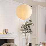 Japanese Washi Paper Globe Pendant Light 1-Light