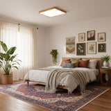 Modern Nordic Round Wooden LED Flush Mount Ceiling 1-Light