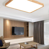 Modern Nordic Round Wooden LED Flush Mount Ceiling 1-Light