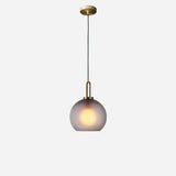 Modern Cylinder Glass Brass Pendant Light 1-Light