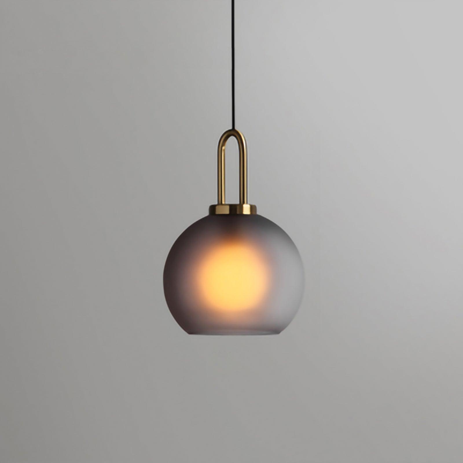 Modern Cylinder Glass Brass Pendant Light 1-Light