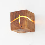 Warm Wood Cube Wall Light 1-Light