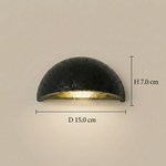 Wabi-Sabi Travertine Semicircular Wall Sconce LED 1-Light Lasson Living