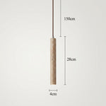 Minimalist Travertine Cylinder Pendant Light 1-Light Lasson Living
