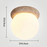Modern Travertine Stone Round Outdoor Wall Light LED 1-Light