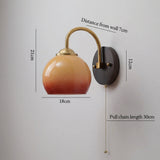 Modern Mid-Century Glass Globe Wall Sconce Lamp 1-Light Lasson Living
