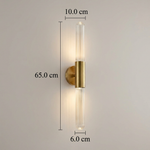 Nordic Water-Ripple Glass Brass Wall Sconce LED 1-Light Lasson Living