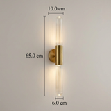 Nordic Water-Ripple Glass Brass Wall Sconce LED 1-Light Lasson Living