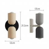 Modern Metal Cylinder LED Wall Sconce 2-Light Lasson Living