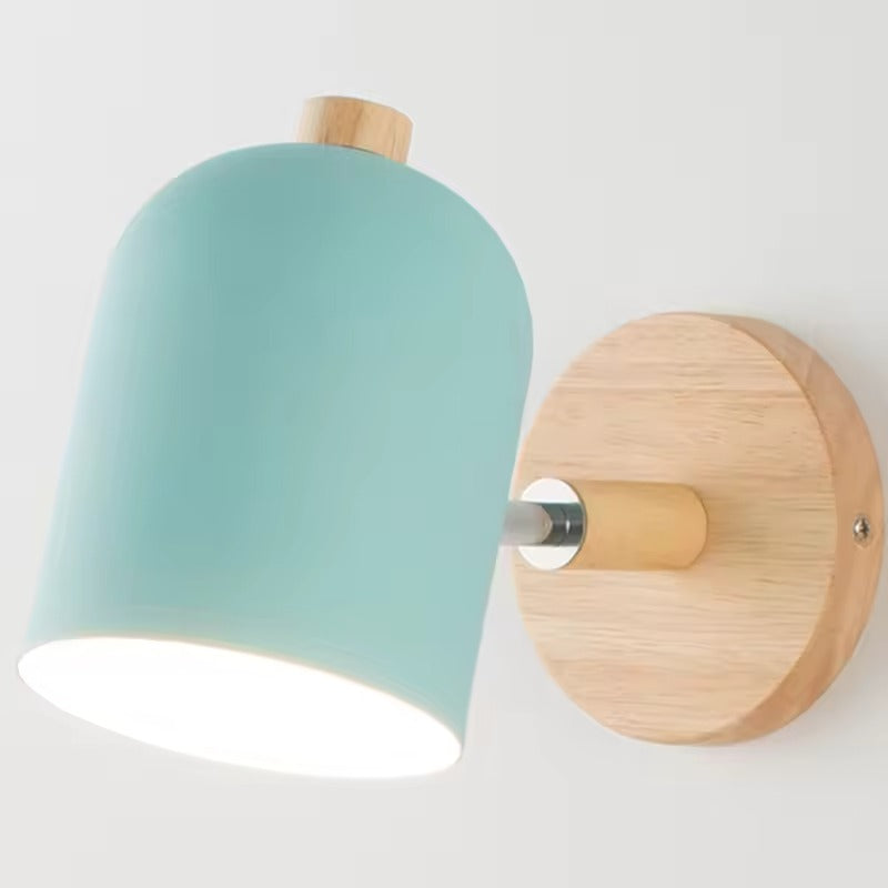 Scandinavian Wood Cylinder LED Wall Sconce 1-light