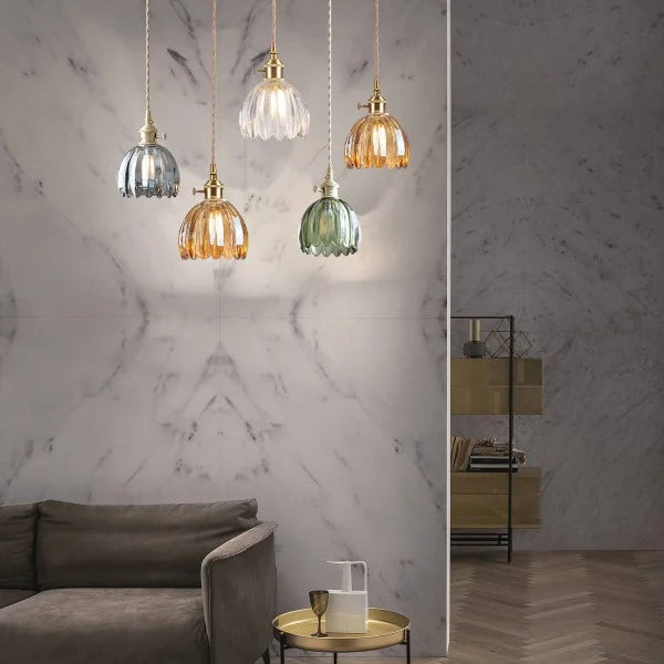Japanese Glass Flower Pendant 1-Light Lasson Living
