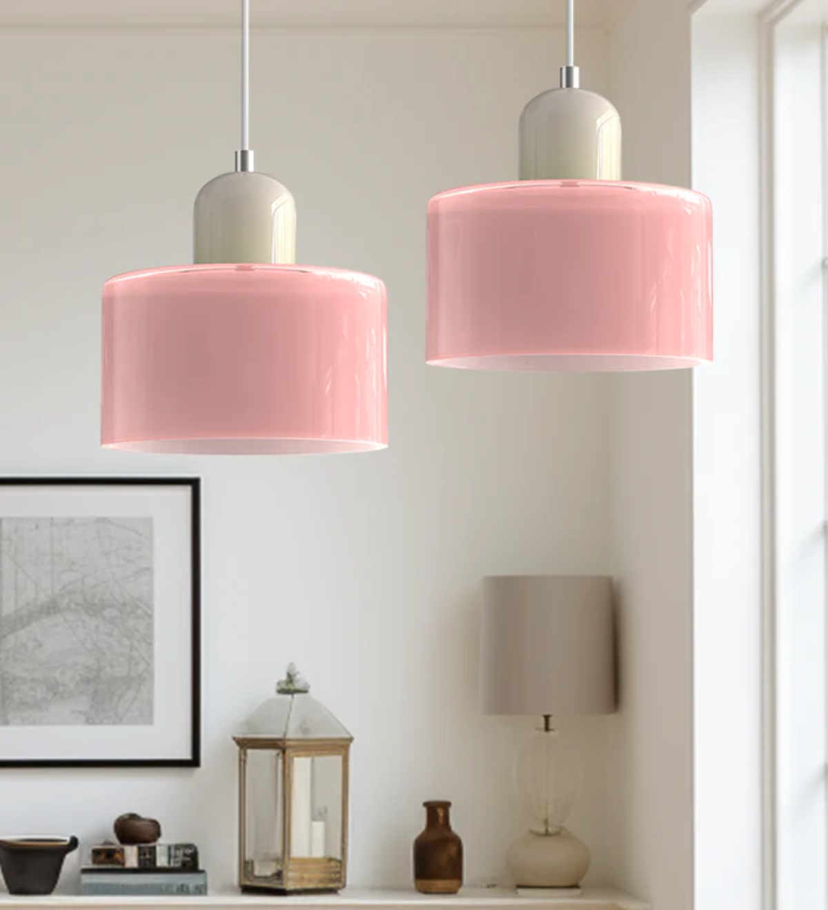 Modern Glass Cylinder Pendant 1-Light Lasson Living