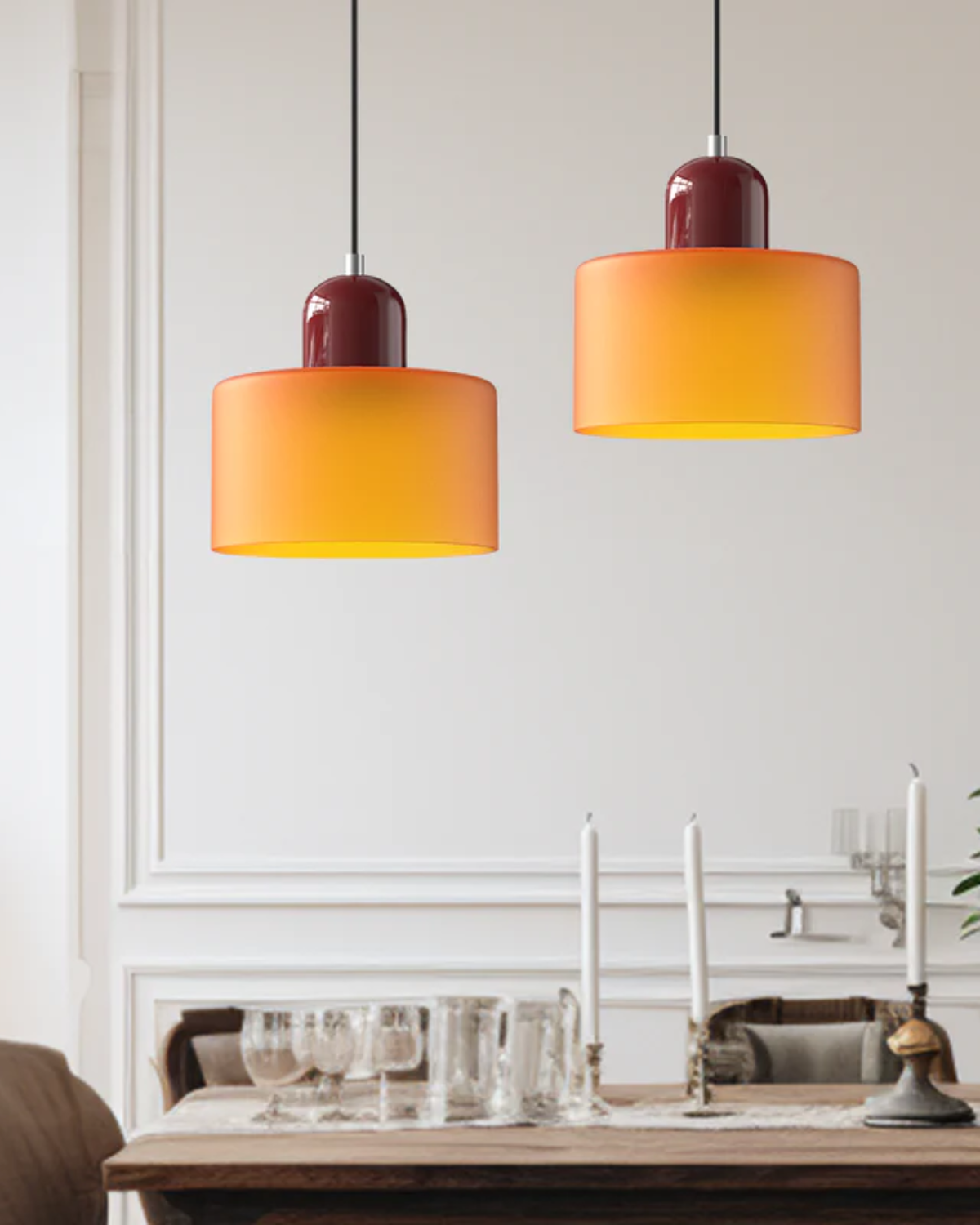 Modern Glass Cylinder Pendant 1-Light Lasson Living