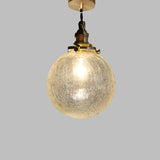 Vintage Copper Glass Globe Pendant Light 1-Light