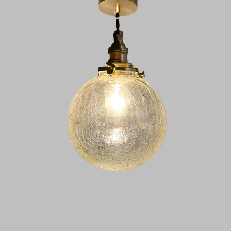 Vintage Copper Glass Globe Pendant Light 1-Light