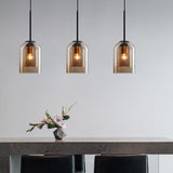 Modern Smoked Glass Cylinder Pendant 1-Light Lasson Living
