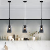 Modern Smoked Glass Cylinder Pendant 1-Light Lasson Living