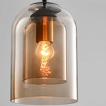 Modern Smoked Glass Cylinder Pendant 1-Light Lasson Living
