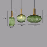Minimalist Ribbed Glass Lantern LED Pendant Light | 1-Light