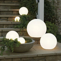 Modern PE Globe Outdoor Garden Light LED Rechargeable